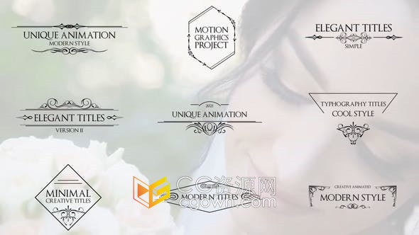 AE模板-经典简洁优雅装饰复古浪漫文字动画视频字幕标题