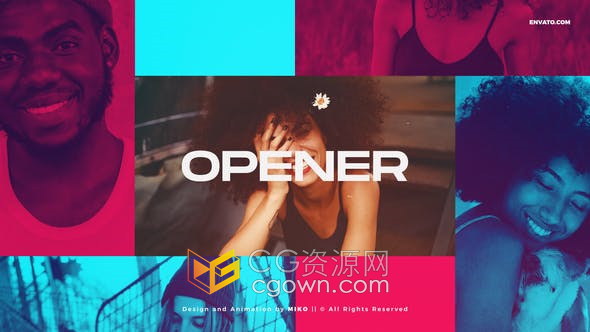 AE模板-vlog视频动态开场介绍短片Dynamic Opener