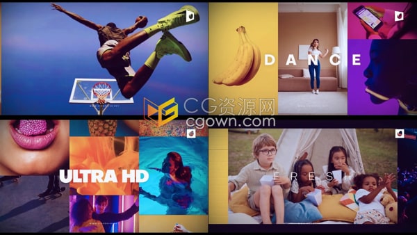 城市vlog假期生活企业活动精彩片段时尚多屏幻灯片AE视频模板