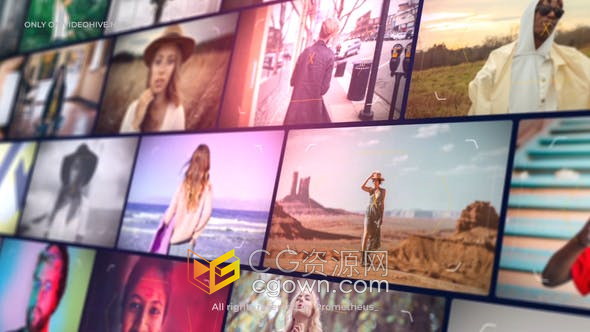 AE模板-照片墙展示动画开场视频片头Photo Wall Opener