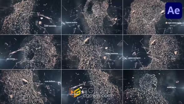 Stones Titles 岩石雕塑小行星群场景开场片头-AE模板