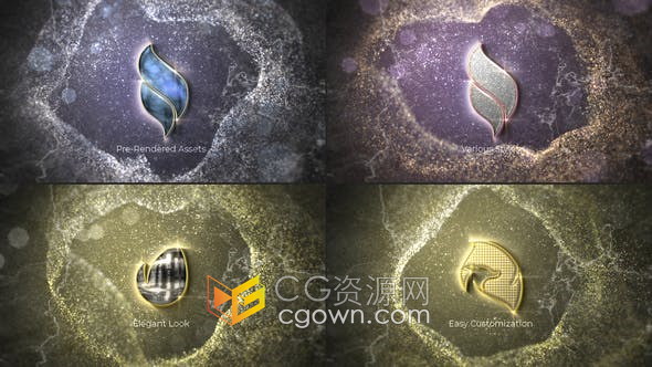 AE模板-典雅奢华金色粒子特效动画视频片头Elegant Luxury Logo