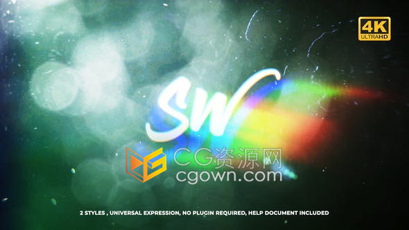 4K闪光耀斑毛刺失真故障Glitch复古标志LOGO动画-AE模板下载