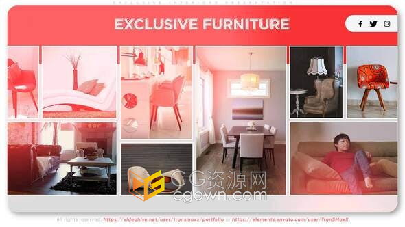AE模板-室内设计作品装修公司酒店陈设新家具收藏宣传片视频