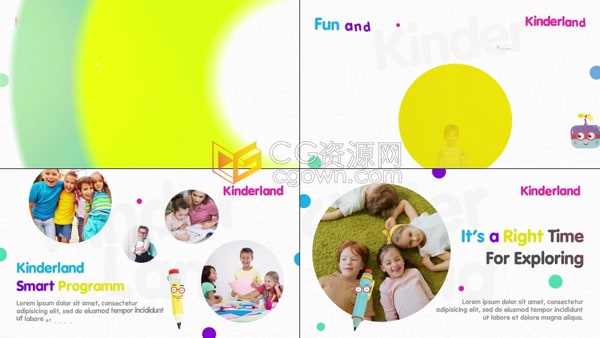 AE模板-少儿教育机构幼儿园介绍儿童公园游乐场宣传视频