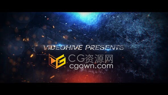 PR预设/AE模板-动作电影游戏宣传预告片粒子火花上升文本标题片头