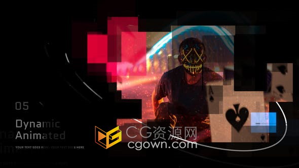 AE模板-赛博朋克高科技公司数字信息技术宣传片图文动画视频