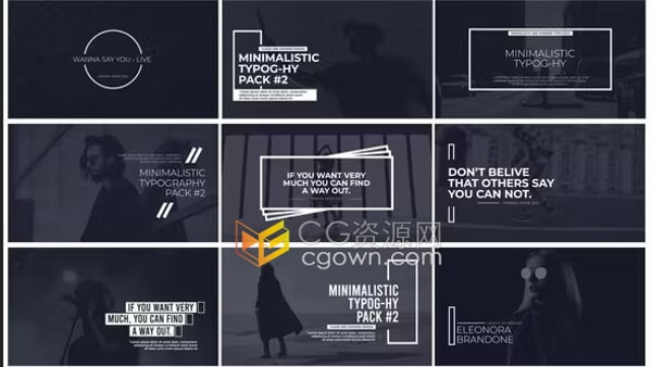 AE标题模板-现代简洁创意排版动画公司采访商业演示视频字幕