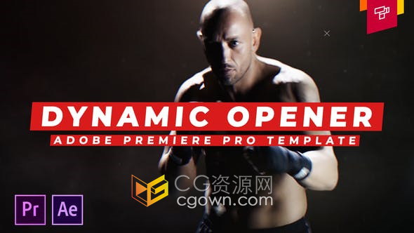 AE与PR模板-制作动态幻灯片体育运动短片视频效果