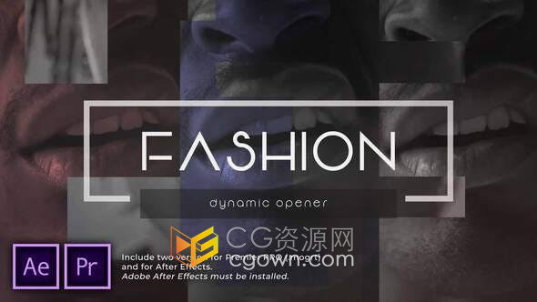 AE与PR模板-动态时尚媒体视频动感vlog开场短片制作