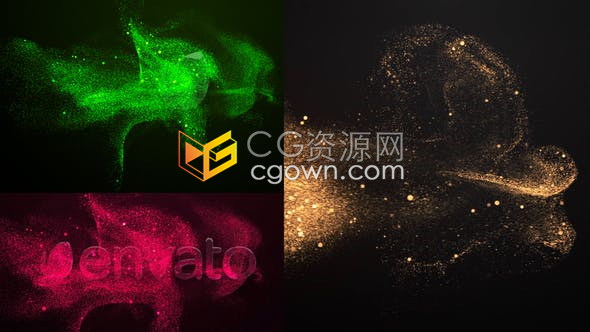 多彩唯美绚丽流沙粒子揭示品牌标志LOGO片头-AE模板下载