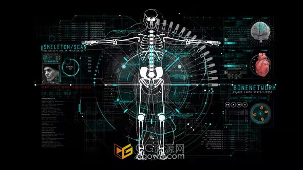HUD Info Medical信息医疗人体科技信息图动画-AE模板