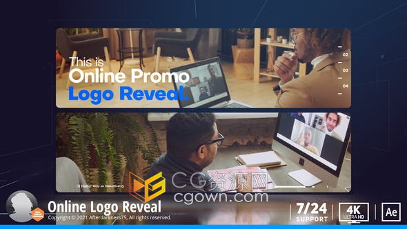 AE模板-多屏幕滑动展示视频墙vlog介绍在线教育网络研讨会讲习班