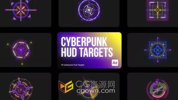 10组设计目标识别HUD界面UI设计动画效果-AE模板