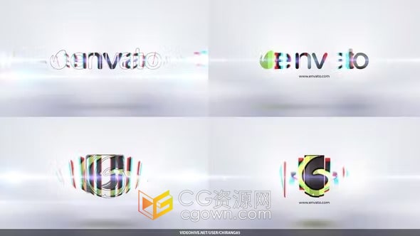 明亮切片汇聚成LOGO动画视频片头-AE模板