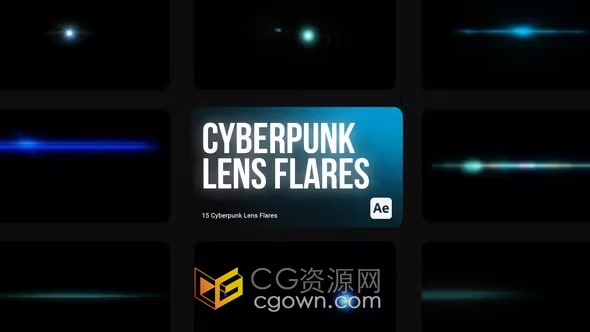 15组赛博朋克HUD镜头光晕光效特效AE模板