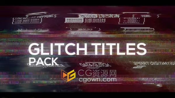 Glitch Titles Pack技术故障开场标题AE模板
