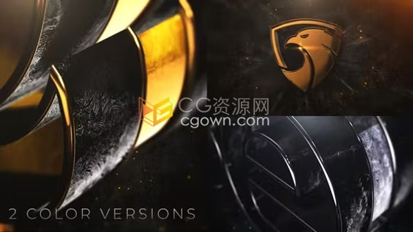 AE标志模板-3D金属质感LOGO动画史诗强大预告片Epic Opener
