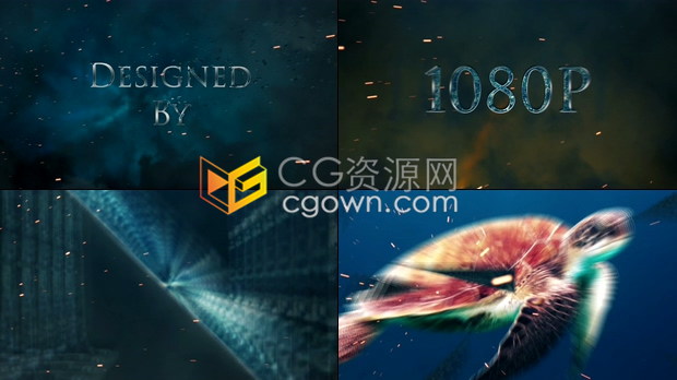 史诗般暴风雨天空标题展现火花颗粒标志碎片化电影预告片-AE模板下载