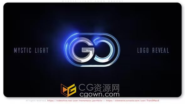 体积光效扫边金属LOGO动画演绎视频-AE模板