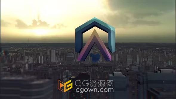 城镇城市场景动画LOGO视频片头效果-AE模板