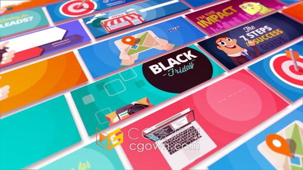 AE模板-12种独特设计Facebook媒体平台封面动画视频