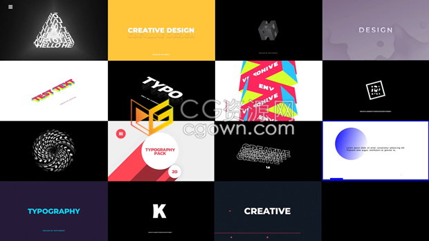 20种文字标题字幕效果与背景动画公司介绍效果视频制作-AE与PR模板下载