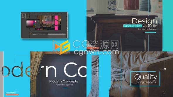 商务中心建筑演示业务时尚商店超市折扣产品在线购物广告视频制作-AE模板下载