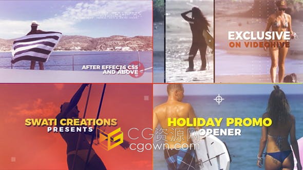 AE模板-夏季海滩旅行动态快速介绍五一假期活动宣传视频片头