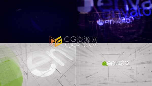 AE科技LOGO模板-超高清工程元素简约工业草图科学军事视频数字标志