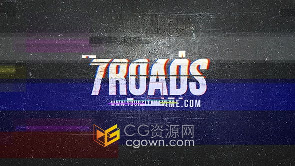 AE模板-颗粒划痕复古场景视频片头Grunge Logo Glitch