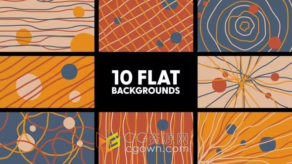 Flat Backgrounds 10组线条图形动画背景视频素材-AE模板