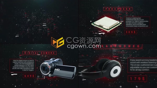 高科技元素数码技术设备电子产品网店促销广告AE视频模板