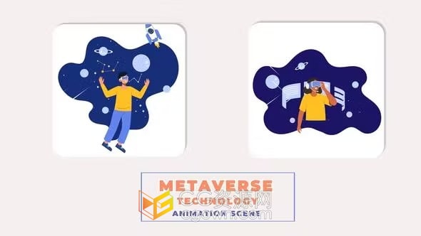 Metaverse Technology元界科技场景MG图形动画AE模板