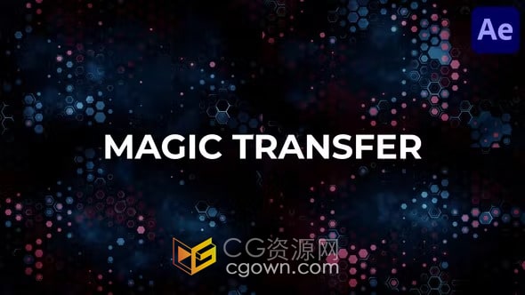 Magic Transfer魔法六边形动画效果视频素材-AE模板