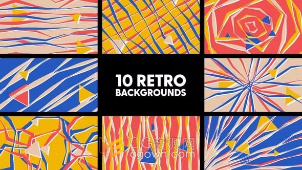 Retro Backgrounds复古纹理动态背景视频素材动画AE模板