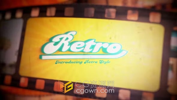 复古电影胶片开场视频片头动画AE模板