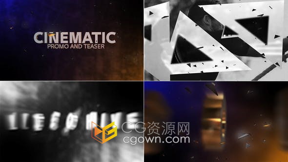 AE模板-预告片制作E3D制作金属三维文字动画宣传视频