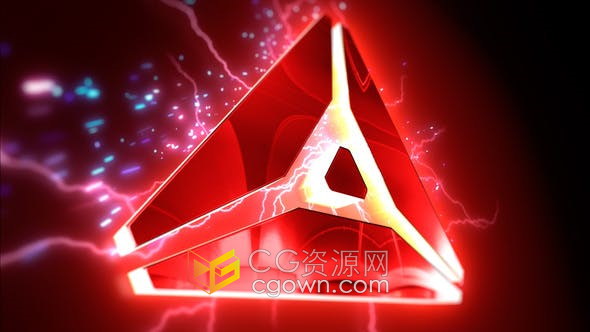 AE模板-霓虹灯冲击闪电粒子发光金属LOGO特效视频