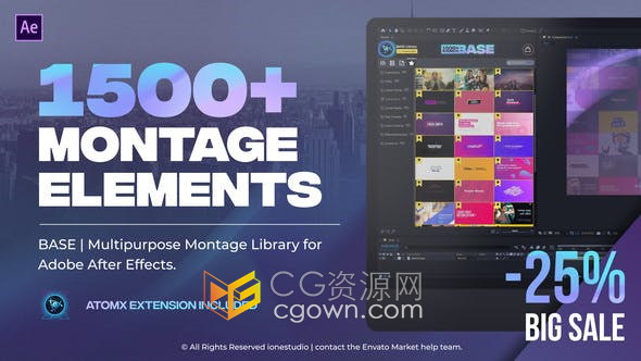 AE模板-630种视频效果转场+550个文字标题动画视频字幕