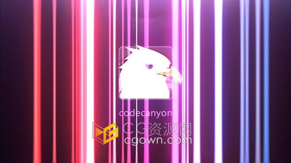 AE模板-大量发光线条霓虹灯闪电动画LOGO特效视频制作