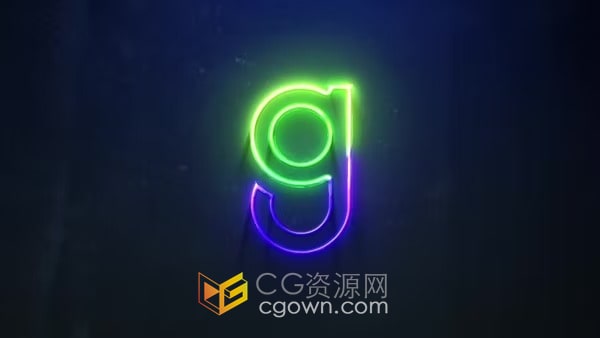 霓虹灯发光LOGO动画演绎视频片头AE模板