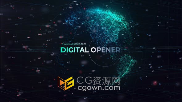 AE模板-智能数字世界网络字地球界地图星球创新技术宣传片头