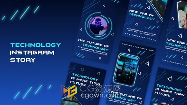 科技短视频AE模板计算机托管技术企业虚拟现实VR介绍朋友圈海报