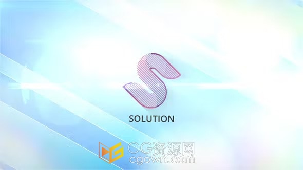 明亮公司标志动画干净简约企业品牌宣传片尾LOGO-AE模板