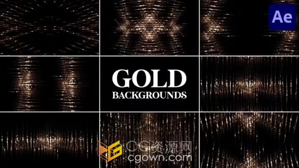 8组金色典礼晚会背景视频素材-AE模板下载