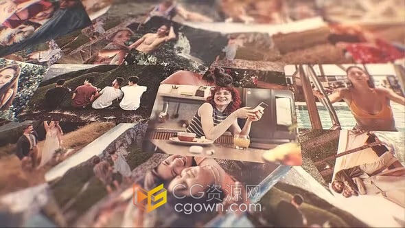 可爱温馨浪漫照片幻灯片视频相册动画AE模板