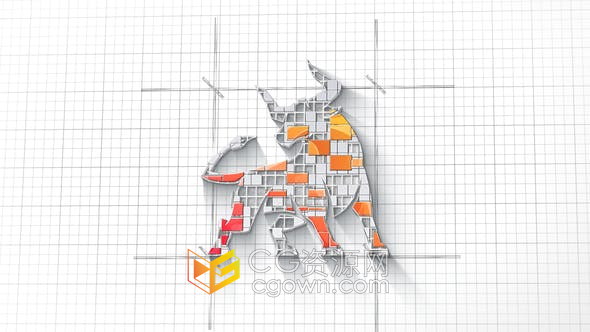 AE模板-铅笔线蓝图绘图3D LOGO动画建筑工程图生产创作设计