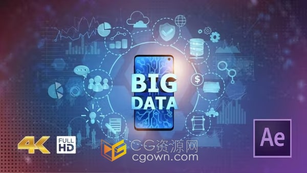 AE模板-移动大数据技术介绍现代智能手机BIG DATA全息图