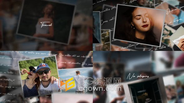 AE模板-我的生活照相册视频浪漫婚礼旅游照片幻灯片